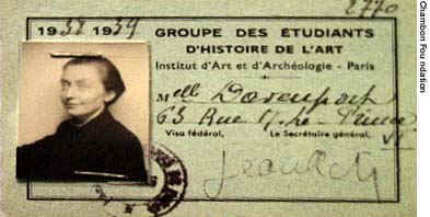 Miriam Davenport student i.d. in Paris in 1938-39